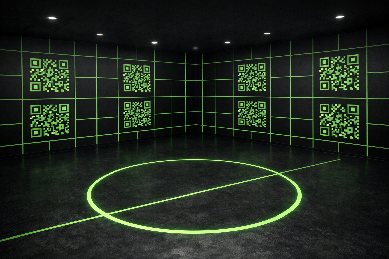 Empty arena with tracking markers